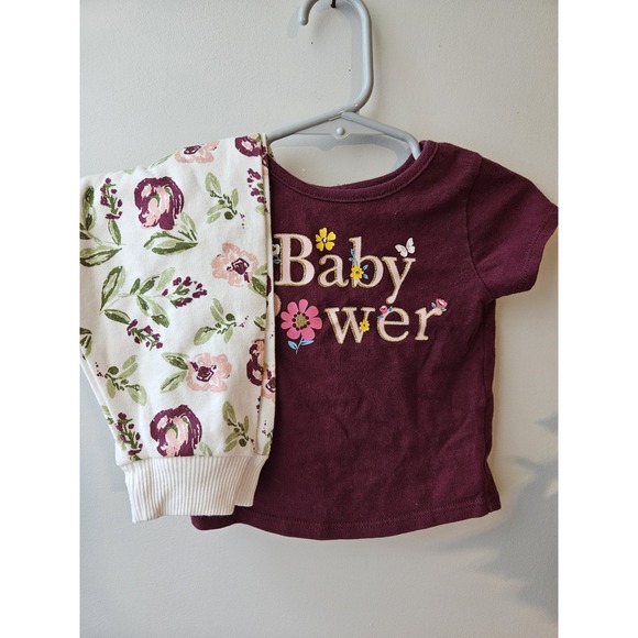 Baby Girl Outfit Set Burgundy Sz 6-9M - Picture 1 of 6